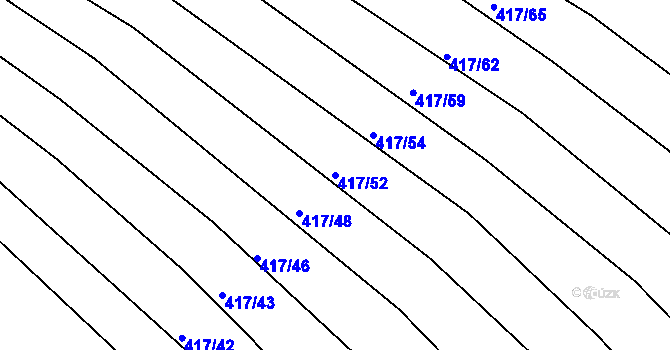 Parcela st. 417/52 v KÚ Blišice, Katastrální mapa