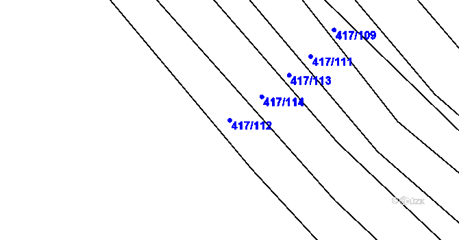 Parcela st. 417/112 v KÚ Blišice, Katastrální mapa