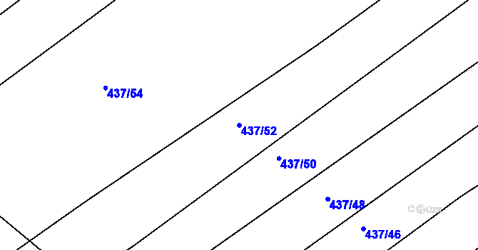 Parcela st. 437/52 v KÚ Blišice, Katastrální mapa