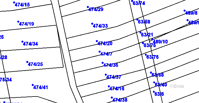 Parcela st. 474/7 v KÚ Blišice, Katastrální mapa
