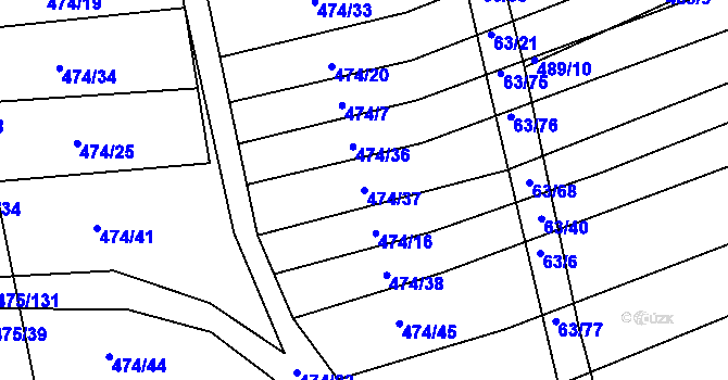 Parcela st. 474/37 v KÚ Blišice, Katastrální mapa