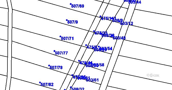 Parcela st. 475/6 v KÚ Blišice, Katastrální mapa