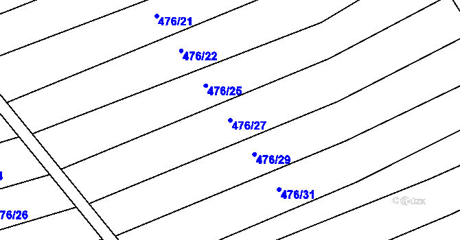 Parcela st. 476/27 v KÚ Blišice, Katastrální mapa