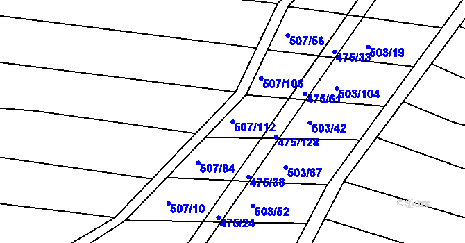 Parcela st. 507/112 v KÚ Blišice, Katastrální mapa