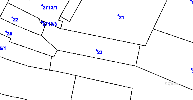 Parcela st. 23 v KÚ Koryčany, Katastrální mapa