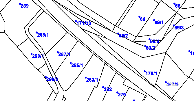 Parcela st. 171/2 v KÚ Koryčany, Katastrální mapa