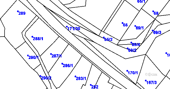 Parcela st. 171/32 v KÚ Koryčany, Katastrální mapa