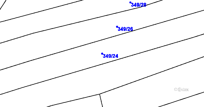 Parcela st. 349/24 v KÚ Koryčany, Katastrální mapa
