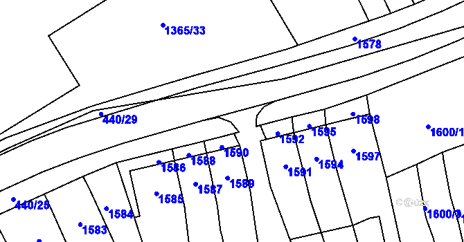 Parcela st. 440/24 v KÚ Koryčany, Katastrální mapa