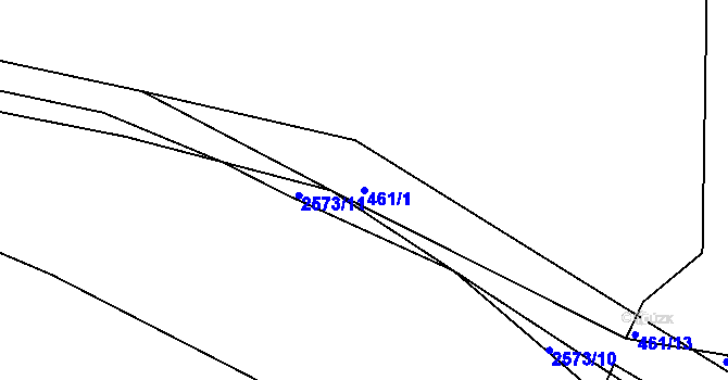 Parcela st. 461/1 v KÚ Koryčany, Katastrální mapa