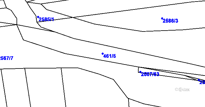 Parcela st. 461/5 v KÚ Koryčany, Katastrální mapa