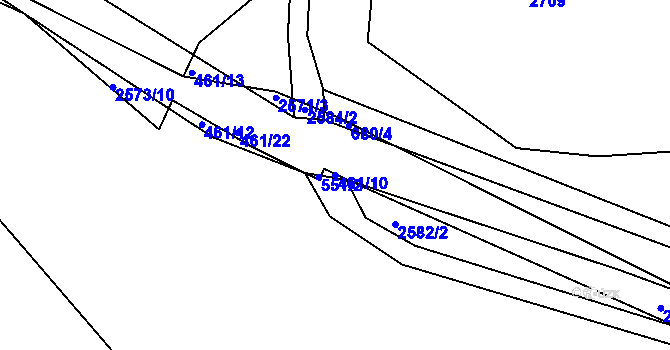 Parcela st. 461/10 v KÚ Koryčany, Katastrální mapa