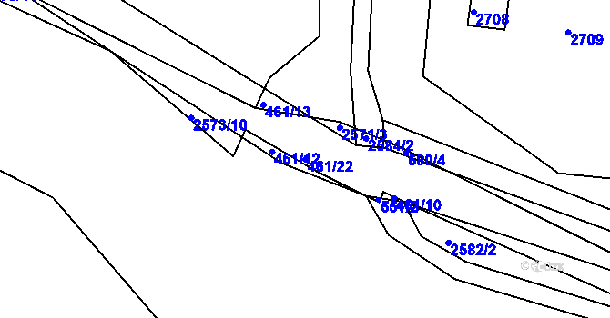Parcela st. 461/22 v KÚ Koryčany, Katastrální mapa