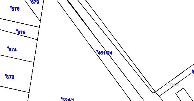 Parcela st. 461/24 v KÚ Koryčany, Katastrální mapa