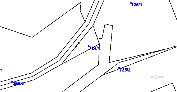 Parcela st. 724/4 v KÚ Koryčany, Katastrální mapa