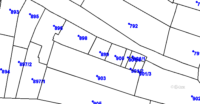 Parcela st. 899 v KÚ Koryčany, Katastrální mapa