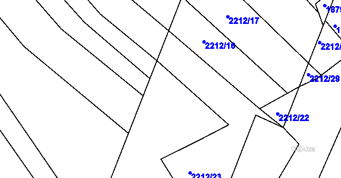 Parcela st. 2212/14 v KÚ Koryčany, Katastrální mapa
