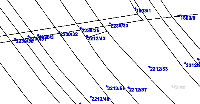 Parcela st. 2212/52 v KÚ Koryčany, Katastrální mapa
