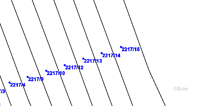 Parcela st. 2217/14 v KÚ Koryčany, Katastrální mapa
