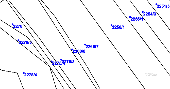 Parcela st. 2260/7 v KÚ Koryčany, Katastrální mapa