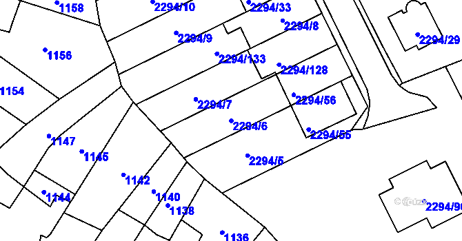 Parcela st. 2294/6 v KÚ Koryčany, Katastrální mapa