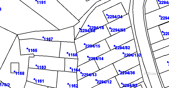 Parcela st. 2294/15 v KÚ Koryčany, Katastrální mapa