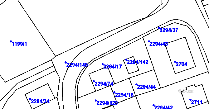 Parcela st. 2294/22 v KÚ Koryčany, Katastrální mapa