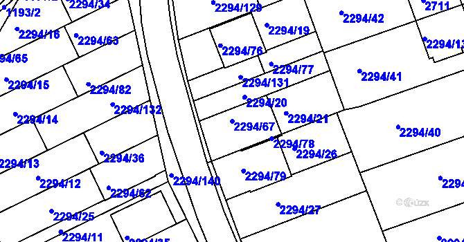 Parcela st. 2294/67 v KÚ Koryčany, Katastrální mapa