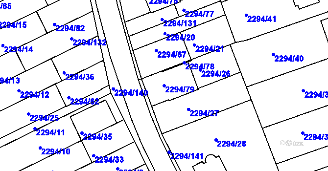 Parcela st. 2294/79 v KÚ Koryčany, Katastrální mapa