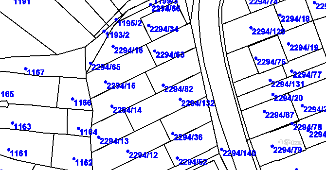 Parcela st. 2294/82 v KÚ Koryčany, Katastrální mapa