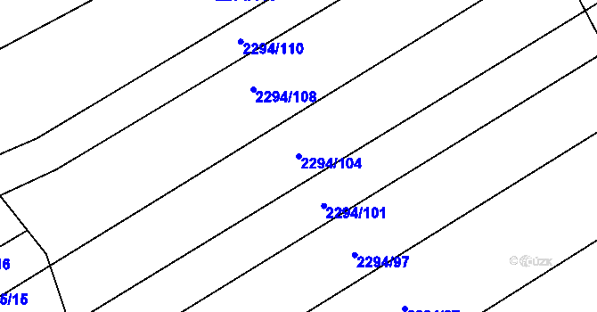 Parcela st. 2294/104 v KÚ Koryčany, Katastrální mapa
