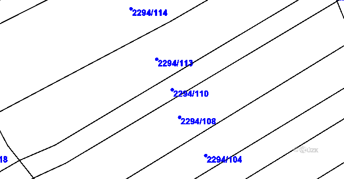 Parcela st. 2294/110 v KÚ Koryčany, Katastrální mapa