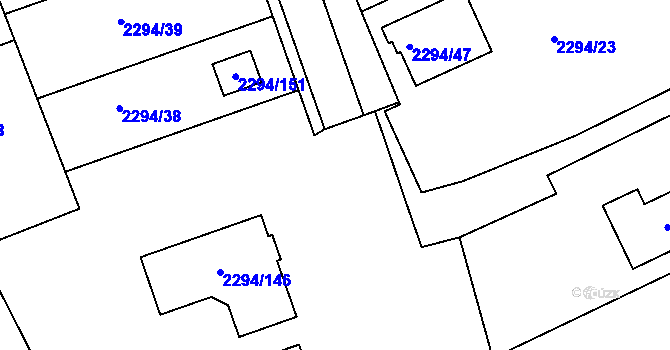 Parcela st. 2294/124 v KÚ Koryčany, Katastrální mapa