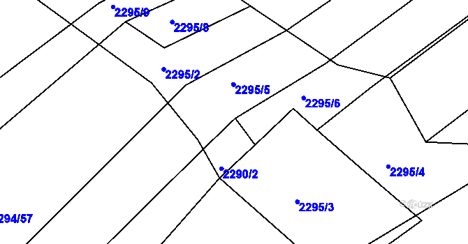 Parcela st. 2295/7 v KÚ Koryčany, Katastrální mapa