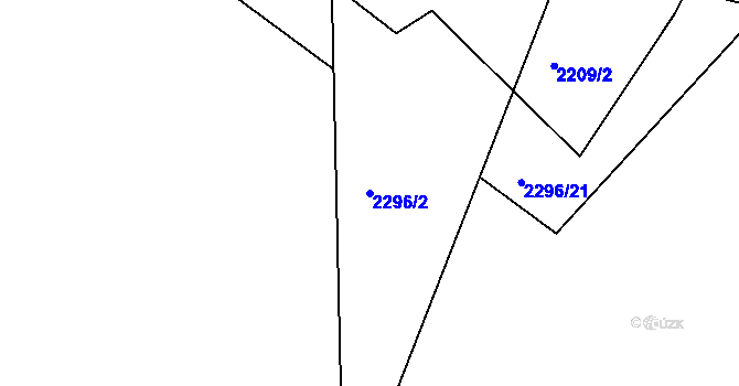 Parcela st. 2296/2 v KÚ Koryčany, Katastrální mapa