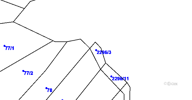 Parcela st. 2296/3 v KÚ Koryčany, Katastrální mapa