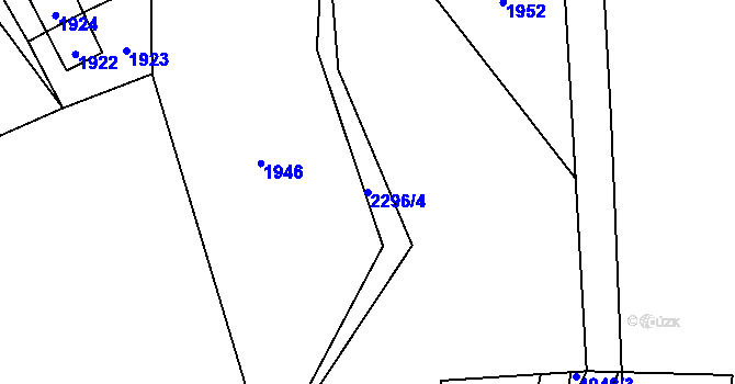 Parcela st. 2296/4 v KÚ Koryčany, Katastrální mapa