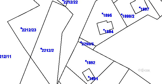 Parcela st. 2296/5 v KÚ Koryčany, Katastrální mapa