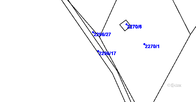 Parcela st. 2296/17 v KÚ Koryčany, Katastrální mapa