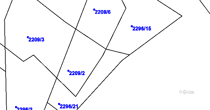 Parcela st. 2296/19 v KÚ Koryčany, Katastrální mapa