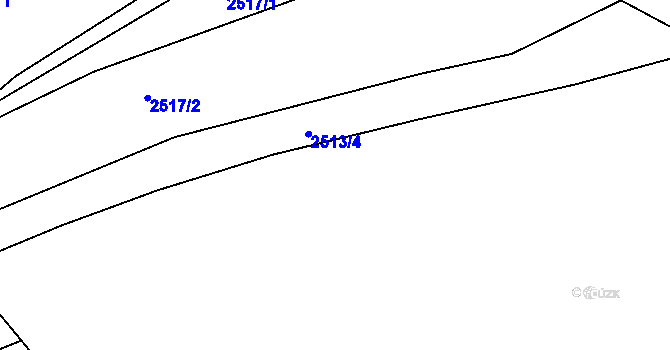 Parcela st. 2513/5 v KÚ Koryčany, Katastrální mapa