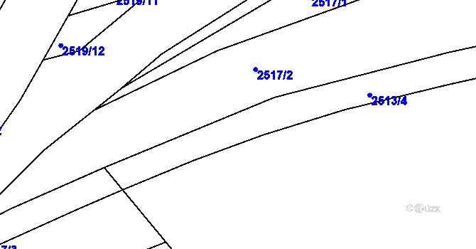 Parcela st. 2513/17 v KÚ Koryčany, Katastrální mapa
