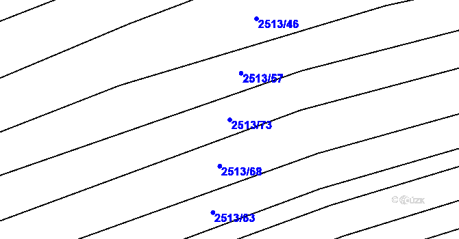 Parcela st. 2513/73 v KÚ Koryčany, Katastrální mapa