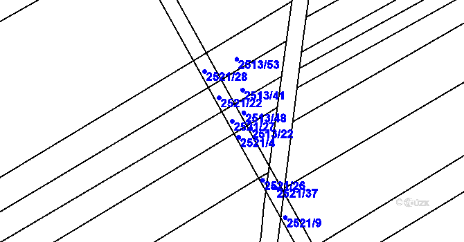 Parcela st. 2521/27 v KÚ Koryčany, Katastrální mapa