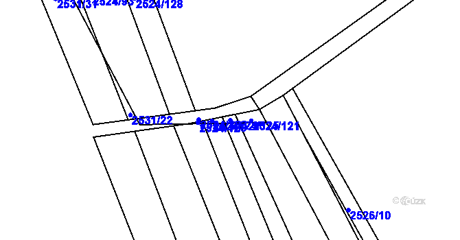 Parcela st. 2524/125 v KÚ Koryčany, Katastrální mapa