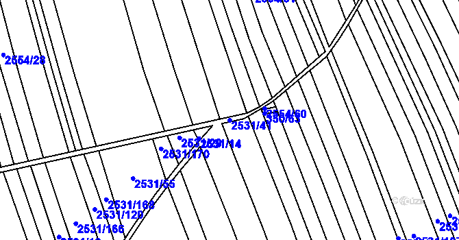Parcela st. 2531/41 v KÚ Koryčany, Katastrální mapa