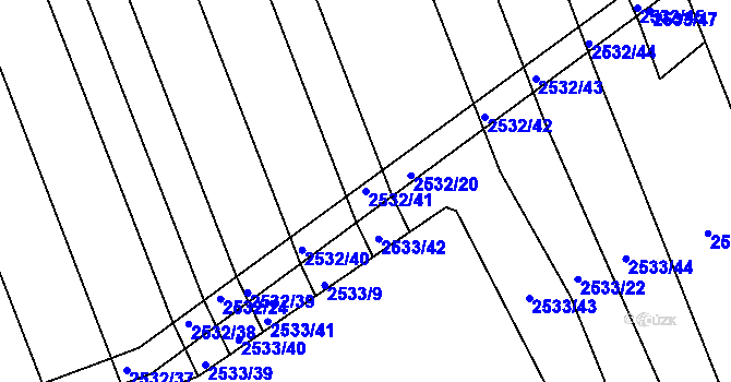 Parcela st. 2532/41 v KÚ Koryčany, Katastrální mapa