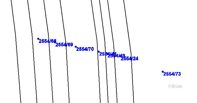 Parcela st. 2554/41 v KÚ Koryčany, Katastrální mapa