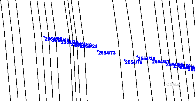 Parcela st. 2554/73 v KÚ Koryčany, Katastrální mapa