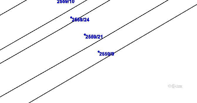 Parcela st. 2559/9 v KÚ Koryčany, Katastrální mapa